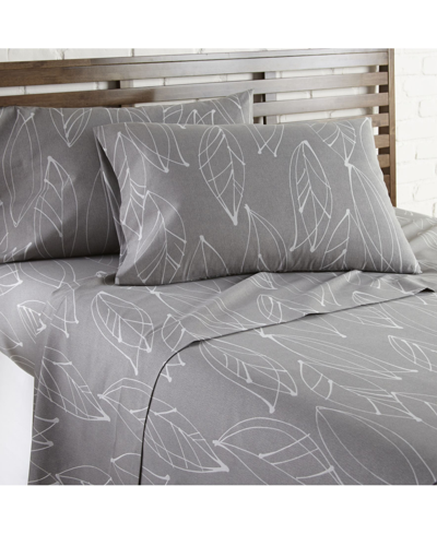 Southshore Fine Linens Modern Foliage Ultra Soft 4-pc. Sheet Sets, Queen In Gray