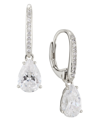 Eliot Danori Pear Cubic Zirconia Leverback Earring, Created For Macy's In Rhodium