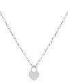 Macy's Heart Padlock Paperclip Link 18" Pendant Necklace In 18k Gold-plated Sterling Silver (also In Sterli In Sterling Silver