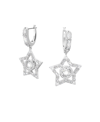 Swarovski Stella Hoop Earrings With White Crystals In White