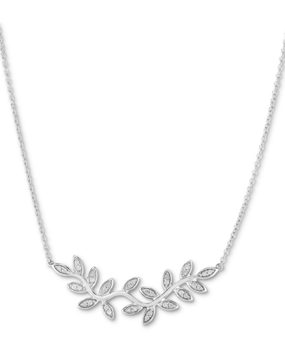 Macy's Diamond Vine Statement Necklace (1/4 Ct. T.w.) In Sterling Silver, 18" + 2" Extender
