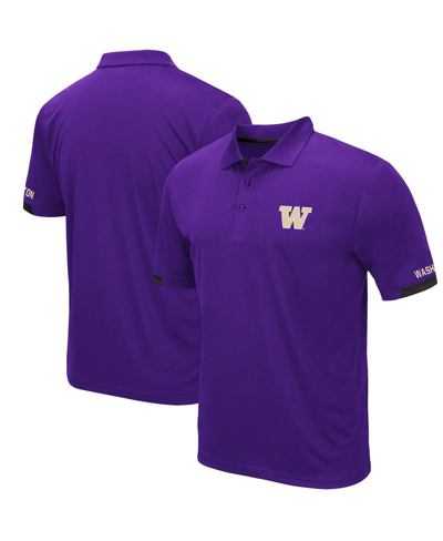 COLOSSEUM MEN'S PURPLE WASHINGTON HUSKIES LOGO SANTRY POLO SHIRT