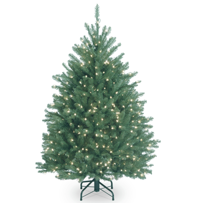 National Tree Company National Tree 4.5' Dunhill Blue Fir Hinged Tree W/ Clear Lights