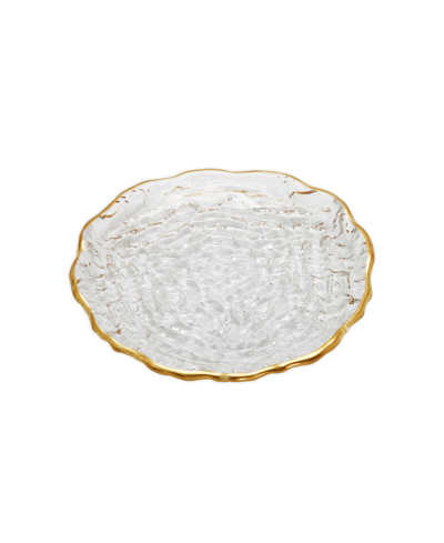 Classic Touch Glass Dessert Plates, Set Of 4 In Gold - Tone
