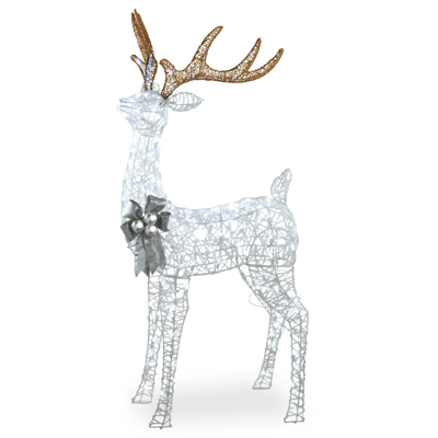 National Tree Company 65" Pre-lit Standing Buck In White