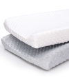 THE PEANUTSHELL 2 PACK MINKY DOT SOLID CHANGING PAD COVERS