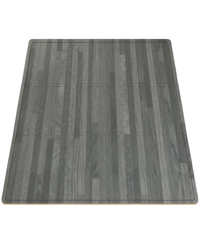 Sorbus Interlocking Tiles Floor Mat Set, 16 Pieces In Gray