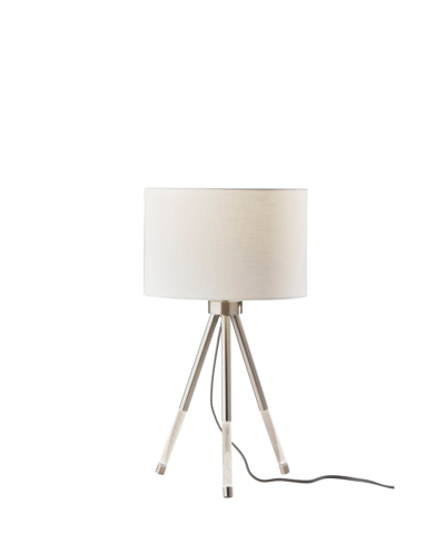 Adesso Della Nightlight Table Lamp In Brushed Steel Clear Acrylic Light Up Leg