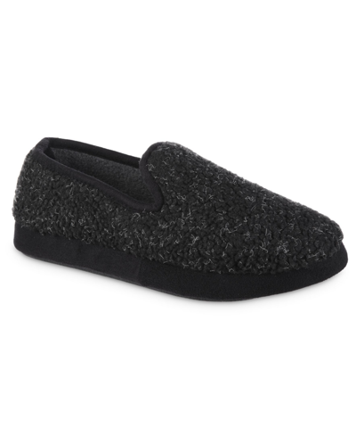 Isotoner Men's Memory Foam Berber Rhett Loafer Slippers In Dark Charcoal