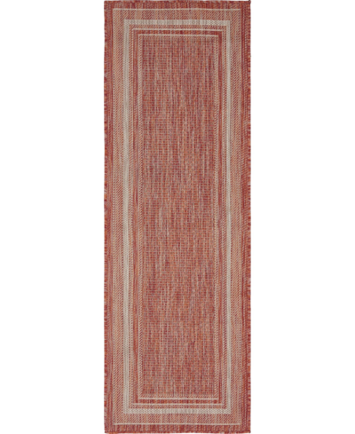Bayshore Home Outdoor Pashio Pas5 2' X 6' Runner Area Rug In Rust Red