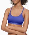 Calvin Klein Women's Pure Ribbed Unlined Bralette Qf6438 In Purple Parade
