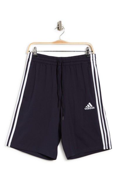 Adidas Originals Adidas Men's Essentials 3-stripes Regular-fit Drawstring Shorts In Black/white