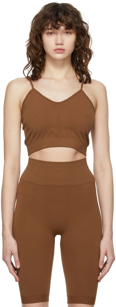 Vaara Brown Technical Knit Crop Bra