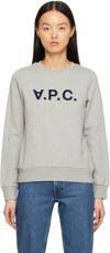 Apc Sweat Tina Logo Jersey Sweatshirt In Grey