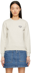 Apc A.p.c. Rue Madame Sweatshirt With Logo In Paa Heathered Ecru