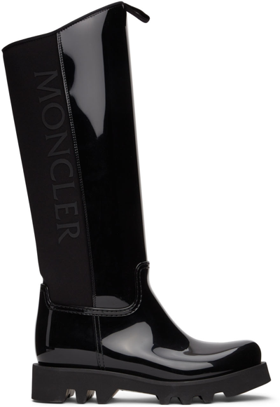 MONCLER BLACK GILLA RAIN BOOTS