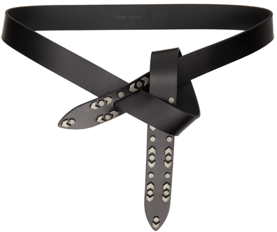 Isabel Marant Lecce Embellished Leather Wrap Belt In Black