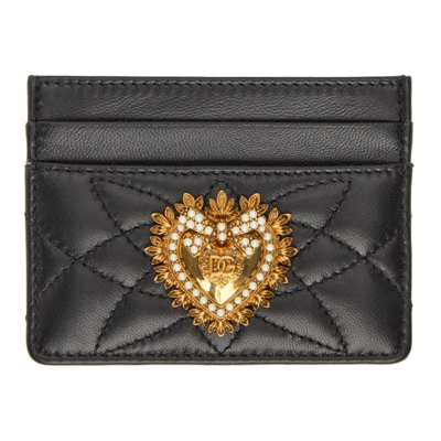Dolce & Gabbana Black Devotion Card Holder In 80999 Black