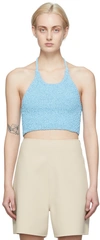 Arch The Blue Halter Neck Tank Top In L Blue