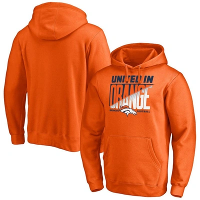Fanatics Branded Orange Denver Broncos Hometown Collection United In Orange Logo Fitted Pullover Hoo
