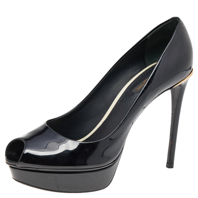 Pre-owned Louis Vuitton Black Patent Leather Platform Pumps Size 39