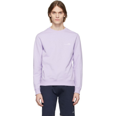 Apc Logo-print Crew-neck Sweatshirt In Haa Violet