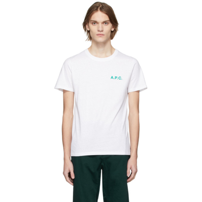 A.p.c. Mike Logo-print Cotton-jersey T-shirt In White