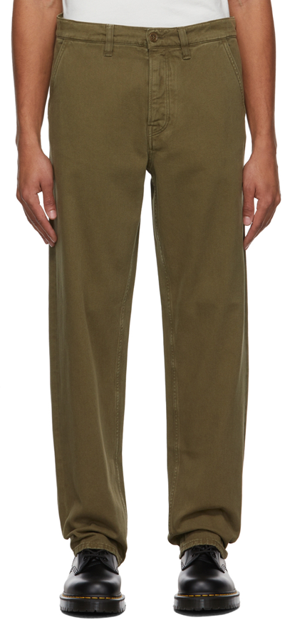 Nudie Jeans Easy Alvin Chino Trousers In Olive