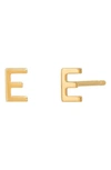 Bychari Initial Stud Earrings In 14k Yellow Gold