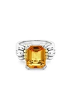 Lagos Glacier 18x13mm Gemstone Two-tone Ring In Silver/citrine