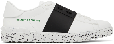 Valentino Garavani White & Black Open For A Change Sneakers In White/ Black