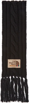 GUCCI BLACK THE NORTH FACE EDITION WOOL SCARF