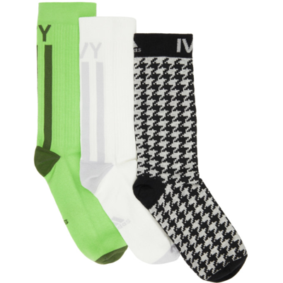 Adidas X Ivy Park Three-pack Multicolor 2.0 Socks In White/lgsogr/wilpin/