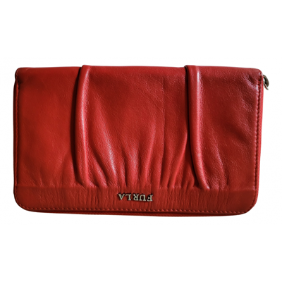 Pre-owned Furla Leather Wallet In Orange