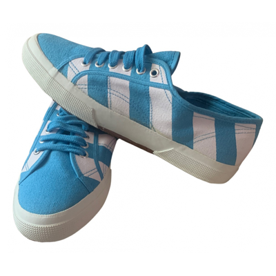 Pre-owned Superga Cloth Low Trainers In Blue