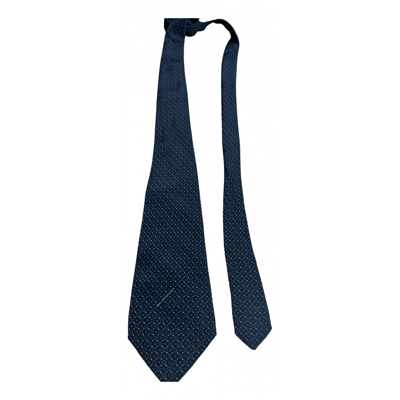 Pre-owned Balenciaga Silk Tie In Blue