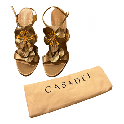 Pre-owned Casadei Leather Sandals In Multicolour