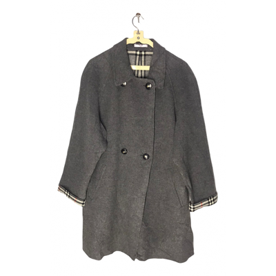 Pre-owned Burberry Wool Coat In Anthracite