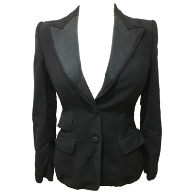 Pre-owned Dolce & Gabbana Silk Suit Jacket In Black