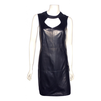 Pre-owned Max & Moi Leather Mid-length Dress In Black