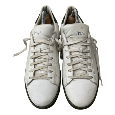 Pre-owned Rov Leather Low Trainers In White
