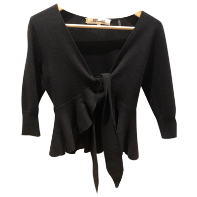 Pre-owned Diane Von Furstenberg Wool Cardigan In Black