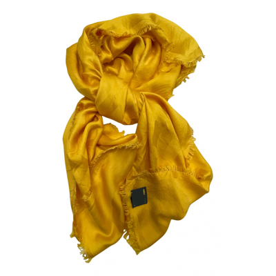 Pre-owned Fendi Silk Handkerchief In Yellow