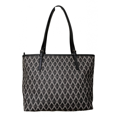 Pre-owned Lancaster Leather Tote In Black