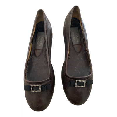 Pre-owned Lanvin Leather Ballet Flats In Brown