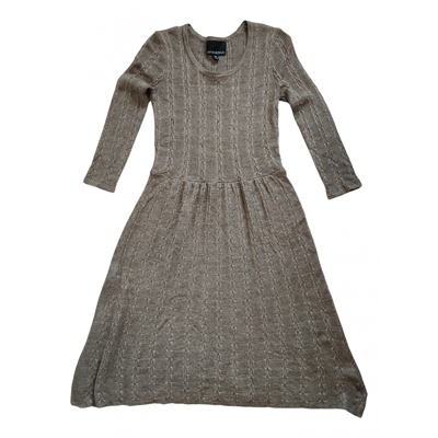 Pre-owned Cynthia Rowley Wool Mid-length Dress In Khaki