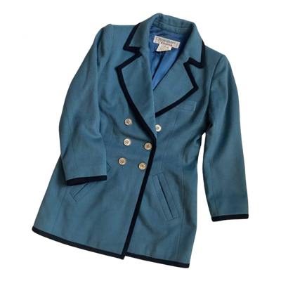 Pre-owned Saint Laurent Wool Coat In Blue