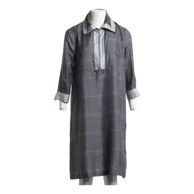 Pre-owned Acne Studios Silk Mid-length Dress In Grey