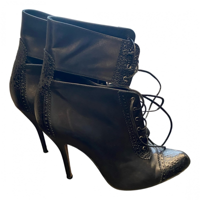 Pre-owned Gianvito Rossi Leather Ankle Boots In Black