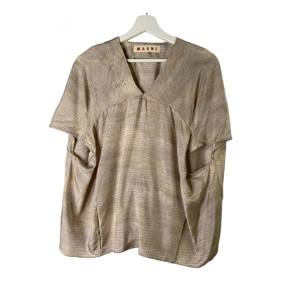 Pre-owned Marni Silk Shirt In Beige